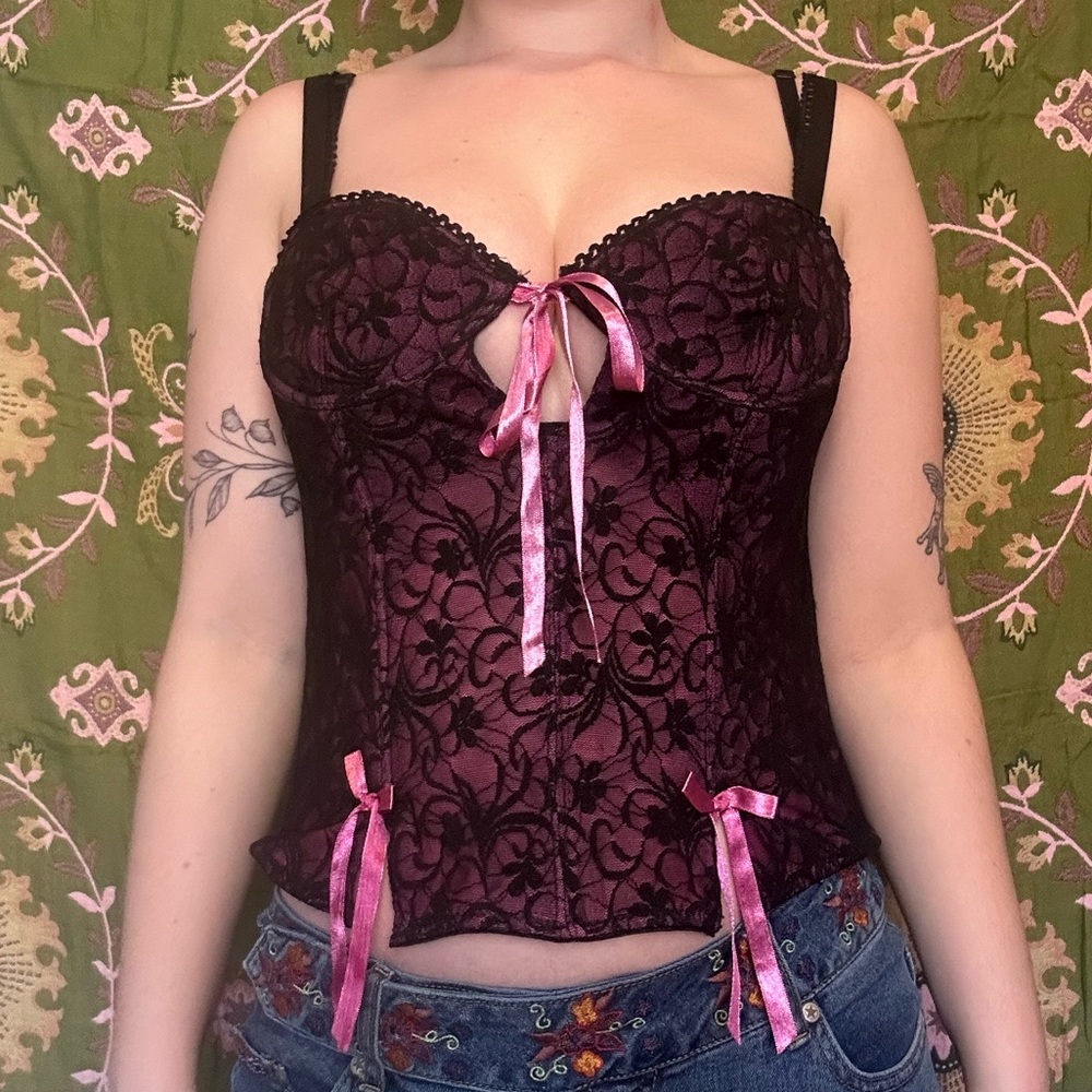 Sexy coquette alt lace corset bustier